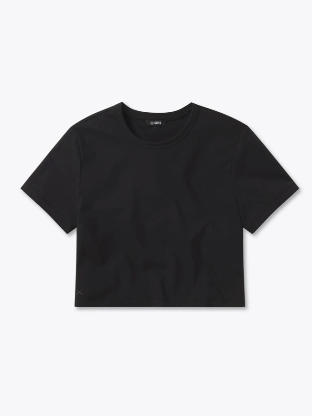 CUTS Almost Friday Black Tee Cropped XS